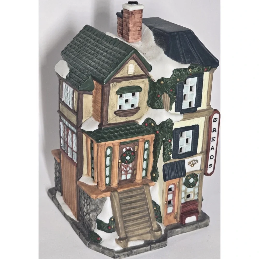 Mercuries 1994 Christmas Village Breads Bakery Light-Ready Vintage Holiday Build